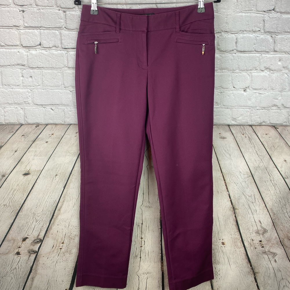 White House Black Market Perfect Form Purple Stretch Ankle Pants Size 6 LKNW